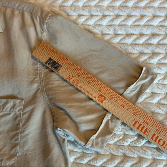 Nat Nest Men’s Tan Short Sleeve Button-Up Shirt 100% Silk  size Large - Picture 8 of 8